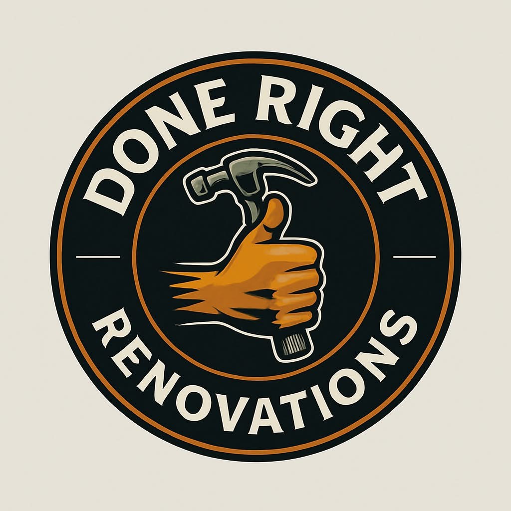 Done Right Renovations circular hammer logo